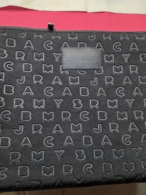 Marc By Marc Jacobs Black Embossed Logo Laptop Bag